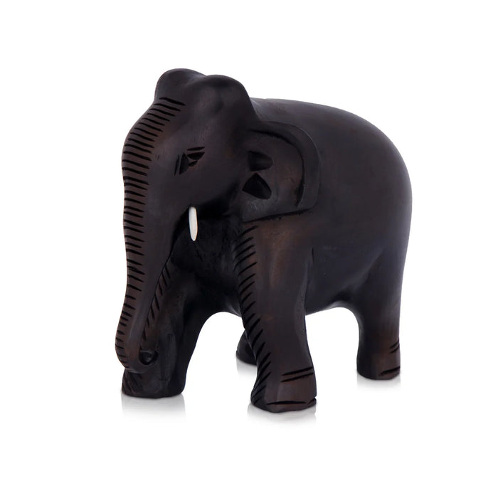 Elephant Statue - 3 Inches | Wooden Statue/ Colour Elephant Figurine/ Elephant Sculpture for Home