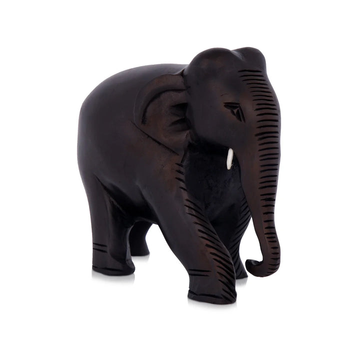 Elephant Statue - 3 Inches | Wooden Statue/ Colour Elephant Figurine/ Elephant Sculpture for Home