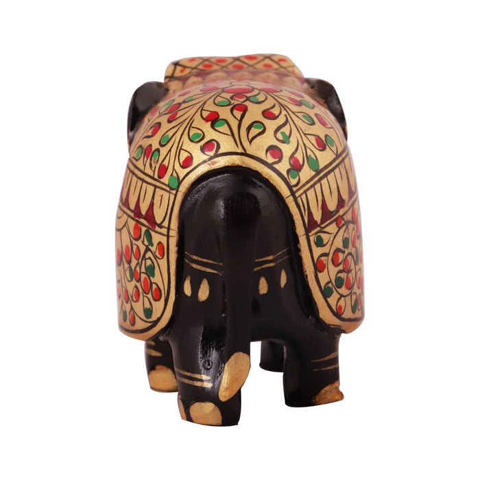 Elephant Idol - 2 x 3 Inches | Wooden Statue/ Elephant Statue for Home Decor