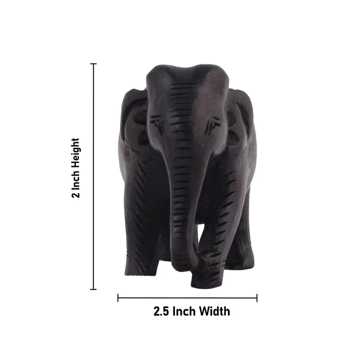 Elephant Statue - 2 Inches | Wooden Statue/ Colour Elephant Figurine/ Elephant Sculpture for Home