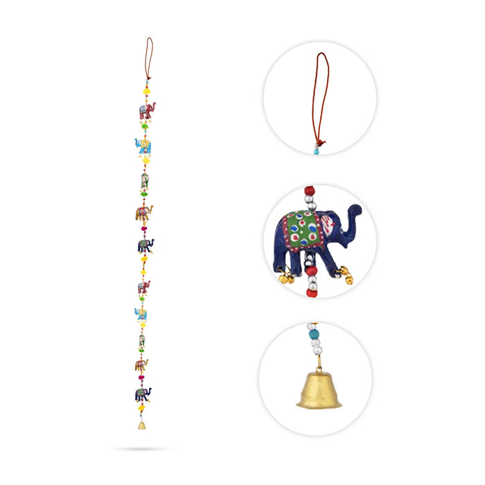 Toran Set - 36 Inches | Door Hanging/ Elephant Design with Bell/ Side Thoranam for Home