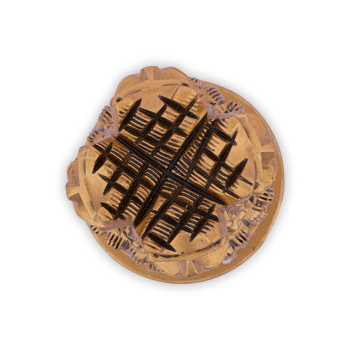 Ashoka Head - 3 x 1.75 Inches | Wooden Brass painted Ashoka Stambh Head/ National Emblem Decor