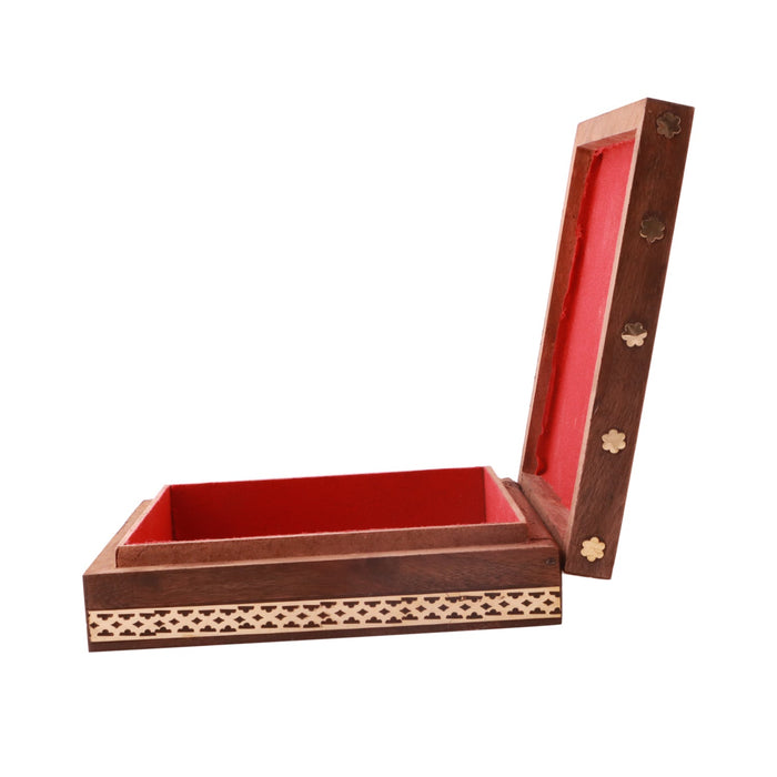Jewellery Box  - Sheesham - 6 x 5 Inches |  Wooden Box/ Sheesam Wood Gem Stone Box for Women