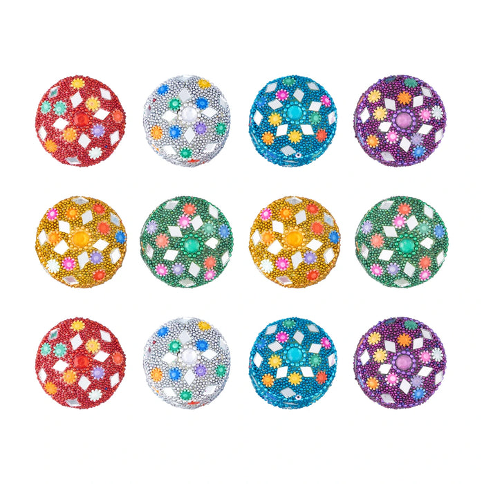 Kumkum Box - 1.25 x 1.5 Inches | Round Metal Lakh Kumkum Dabbi/ kumkum Bharani for Pooja & Return Gifts