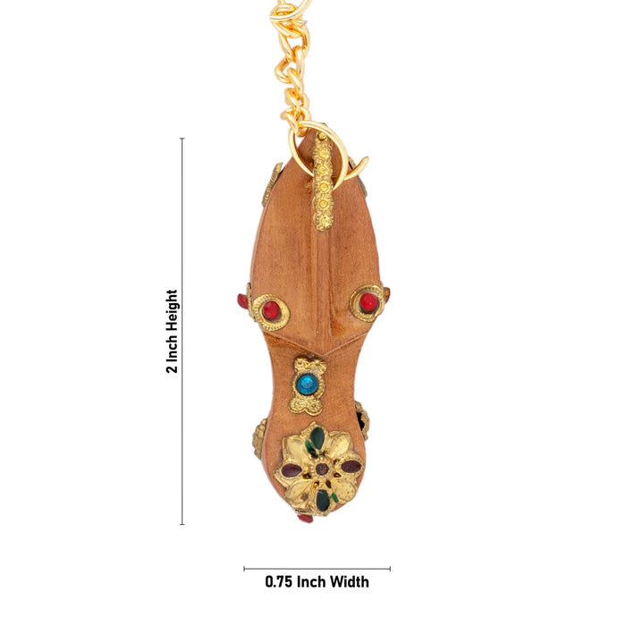 Shoe Design Wooden Key Chain - 2 x 0.75 Inches | Key Ring/ Wooden Key Holder for Bike & Car