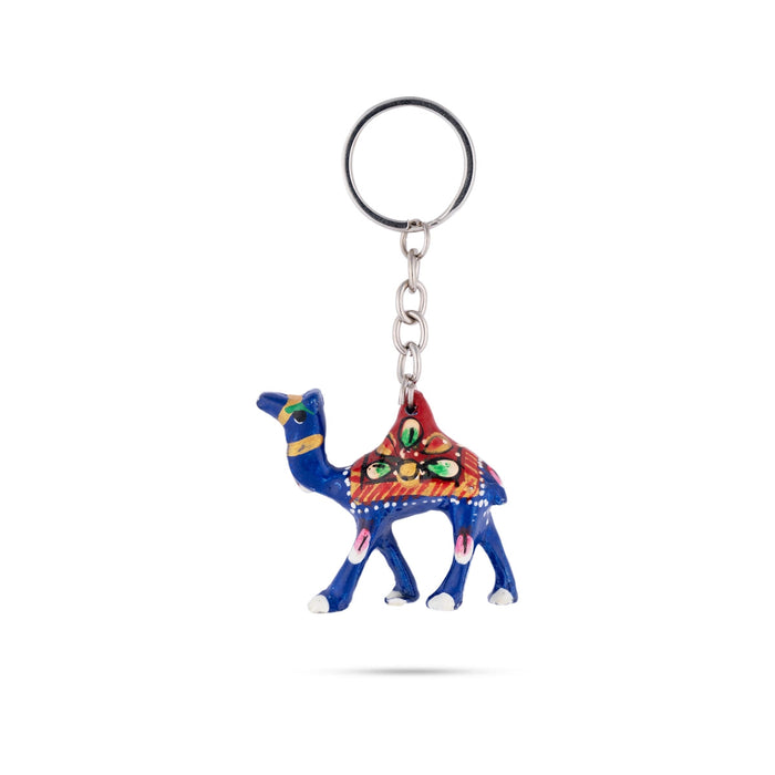 Camel Design Key Chain - 2 x 2 Inches | Key Ring/ Metal & Painted Key Holder for Car & Bike