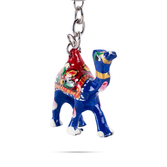 Camel Design Key Chain - 2 x 2 Inches | Key Ring/ Metal & Painted Key Holder for Car & Bike