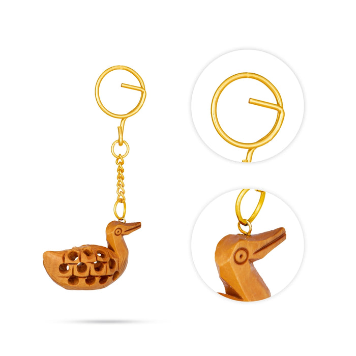 Wooden Key Chain - 4.5 x 2 Inches | Key Holder/ Key Ring for Car And Bike