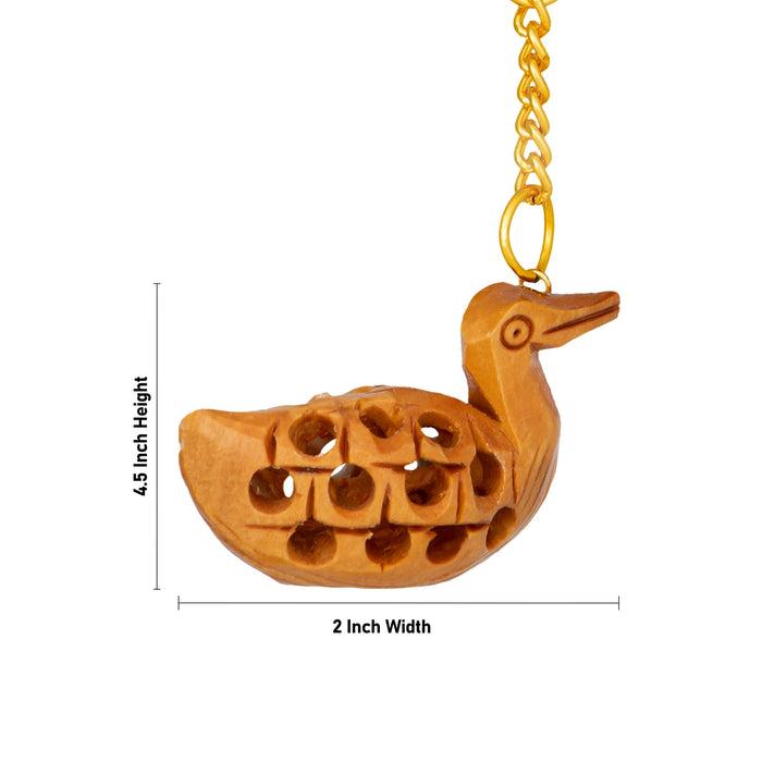 Wooden Key Chain - 4.5 x 2 Inches | Key Holder/ Key Ring for Car And Bike