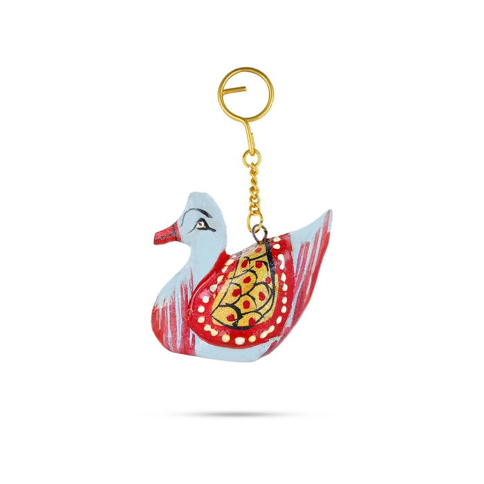 Key Chain - 1.5 x 1.5 Inches | Painted Key Holder/ Wooden Key Ring for Bike And Car