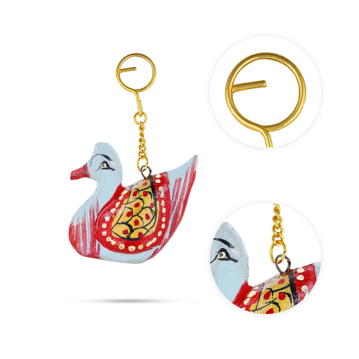 Key Chain - 1.5 x 1.5 Inches | Painted Key Holder/ Wooden Key Ring for Bike And Car