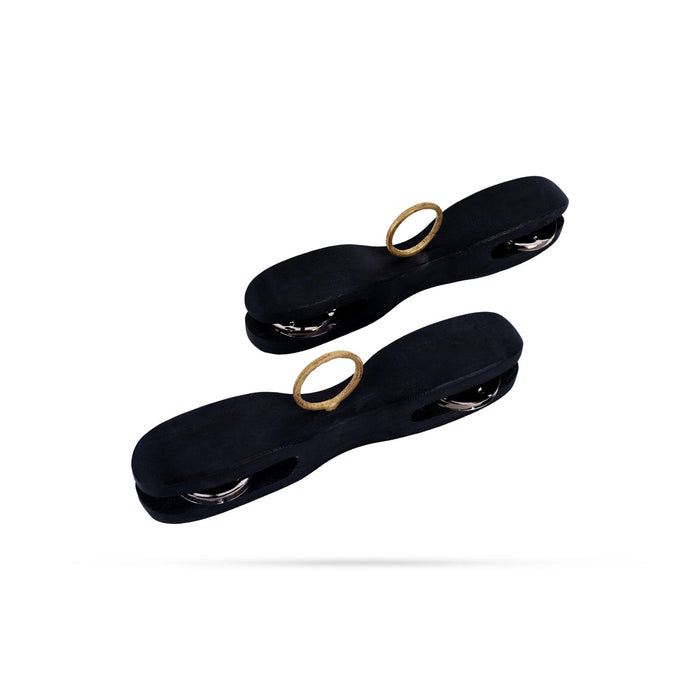 Wooden Chapala Kattai Pair - 6.5 x 1 Inches | Chipli Ringwala Kartal/ Hand Cymbals/ Musical Instrument for Bhajan