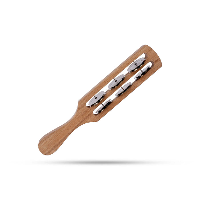 Wooden Hatheli - 10 x 2 Inches | Double Slot Kartal/ Musical Instrument/ Hand Jingles/ Hand Cymbals for Bhajan
