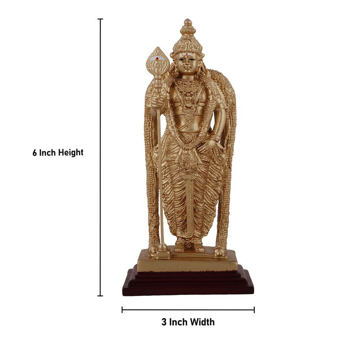 Murugan Idol - 6 x 3 Inches | Resin Murugan Statue for Home