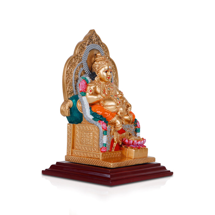 Kuberan Statue - 8 Inches | Kuber Murti/ Golden Polish Kuber Statue/ Kuberan Idol for Home