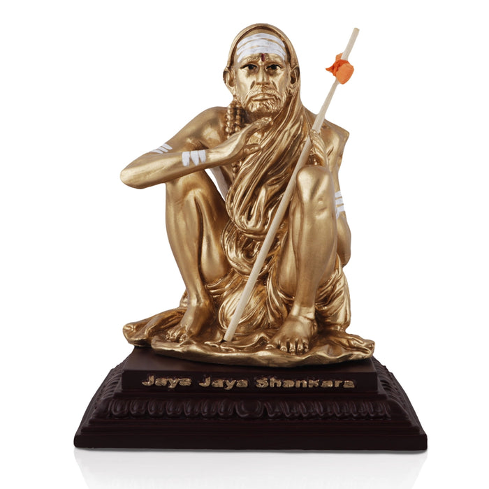 Maha Periyava Idol - 7.5 Inches | Shankaracharya Statue/ Marble Dust Statue for Home Decor