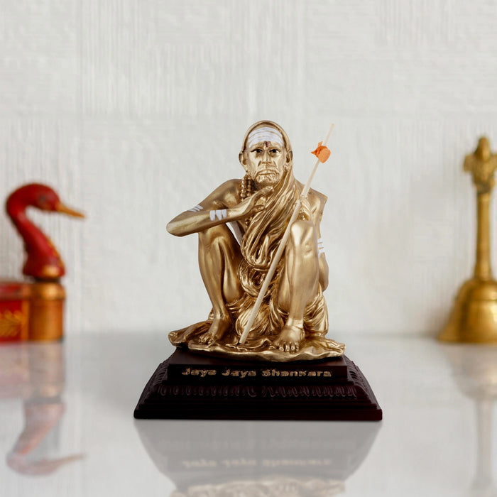 Maha Periyava Idol - 7.5 Inches | Shankaracharya Statue/ Marble Dust Statue for Home Decor