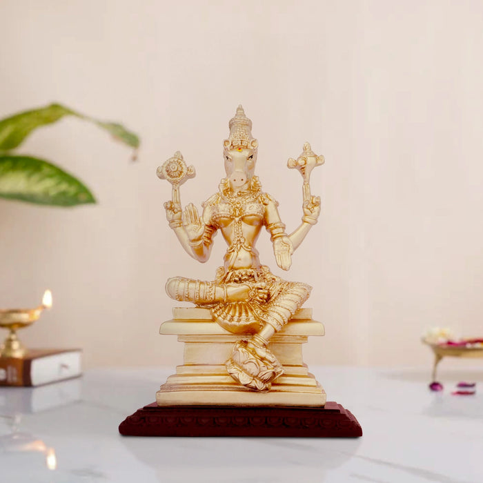 Varahi Amman Idol - 7.5 x 5 Inches | Resin Varahi Amman Statue for Pooja