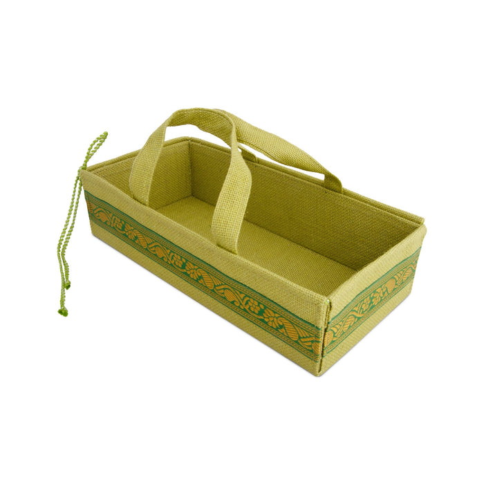 Jute Basket With Handle Assorted