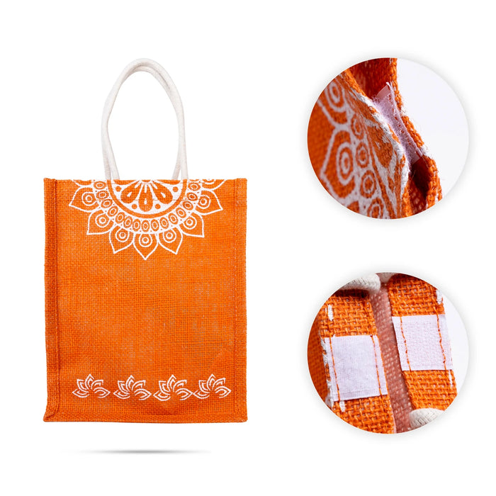 Jute Bag With Velcro - 10 x 8 Inches | Designing Tote Bag/ Jute Handbag/ Carry Bag For Shopping & Gifting