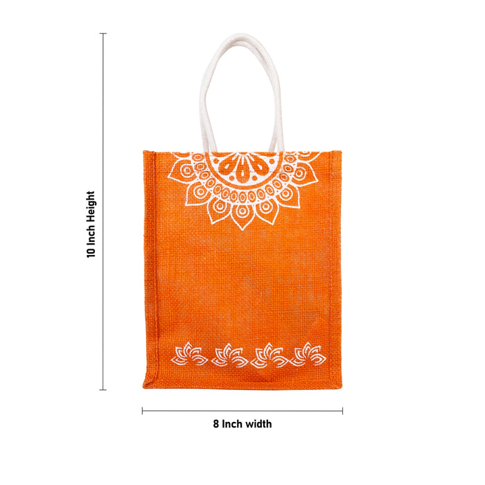 Jute Bag With Velcro - 10 x 8 Inches | Designing Tote Bag/ Jute Handbag/ Carry Bag For Shopping & Gifting
