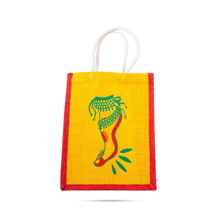 Jute Bag With Velcro - 10 x 8 Inches | Designing Tote Bag/ Jute Handbag/ Carry Bag For Shopping & Gifting
