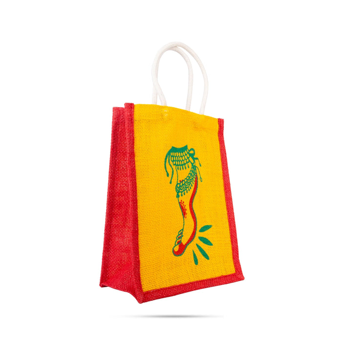 Jute Bag With Velcro - 10 x 8 Inches | Designing Tote Bag/ Jute Handbag/ Carry Bag For Shopping & Gifting