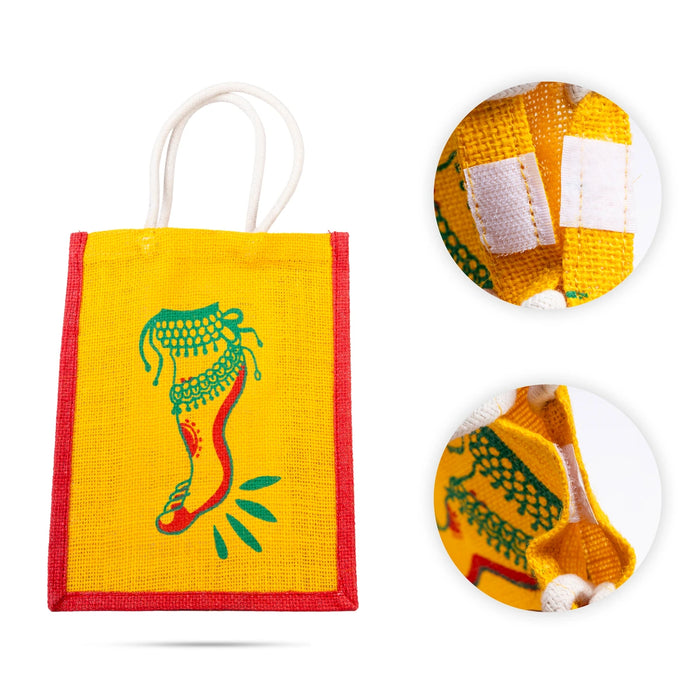 Jute Bag With Velcro - 10 x 8 Inches | Designing Tote Bag/ Jute Handbag/ Carry Bag For Shopping & Gifting