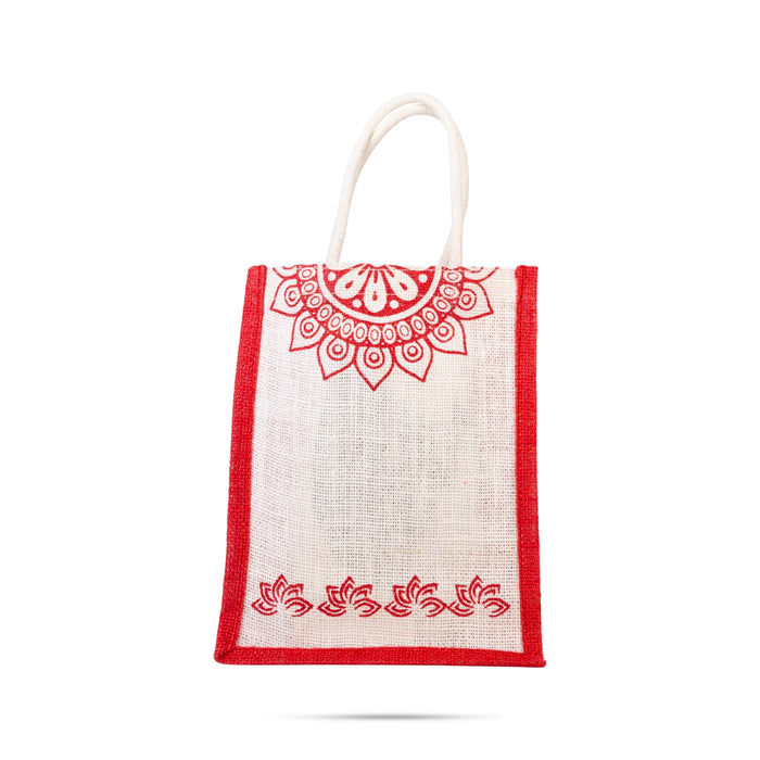 Jute Bag With Velcro - 10 x 8 Inches | Designing Tote Bag/ Jute Handbag/ Carry Bag For Shopping & Gifting