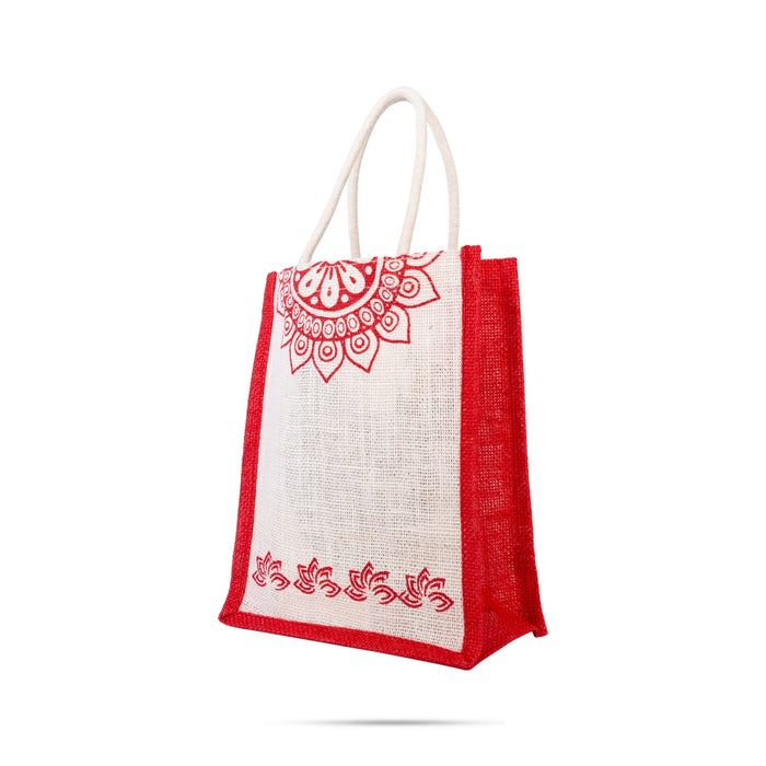 Jute Bag With Velcro - 10 x 8 Inches | Designing Tote Bag/ Jute Handbag/ Carry Bag For Shopping & Gifting