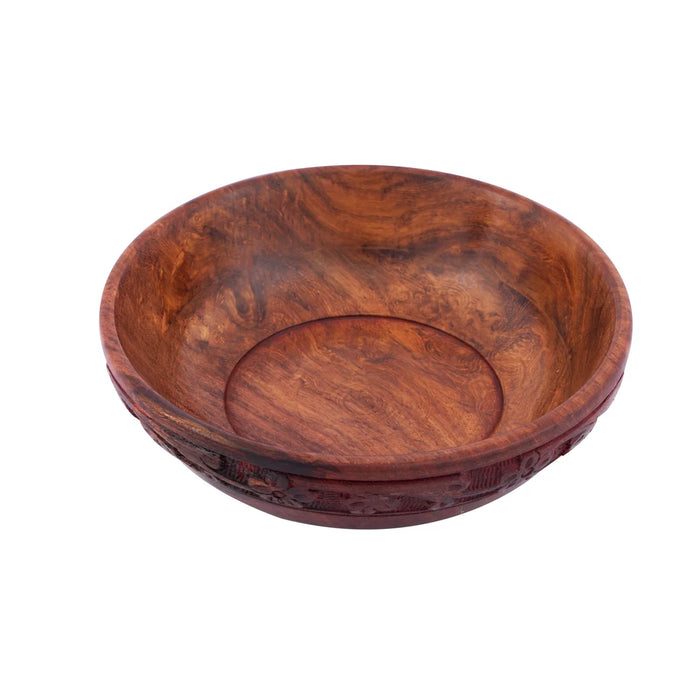 Wooden Bowl - 2 x 6 Inches | Hand Carved Wooden Cup/ Wooden Serving Bowl for Home