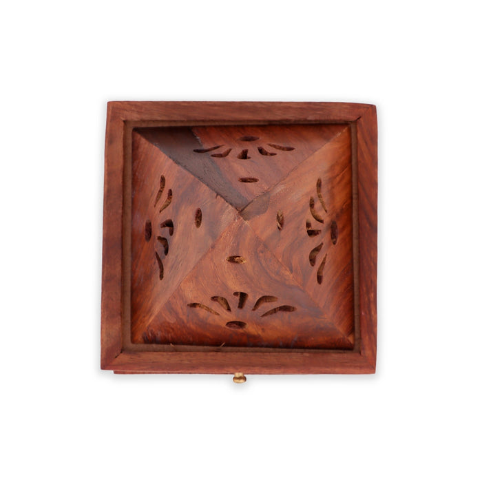 Dhoop Box with Drawer | Wooden Sambrani Holder/ Temple Shape Loban Holder