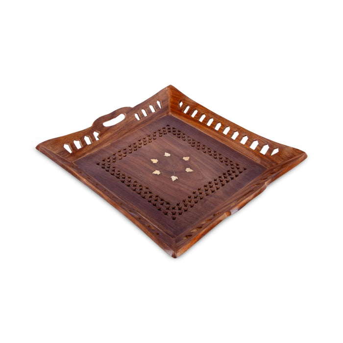 Fruit Tray - 1.5 x 12 Inches | Jali work Design Table Tray/ Serving Tray/ Wooden Tray for Home