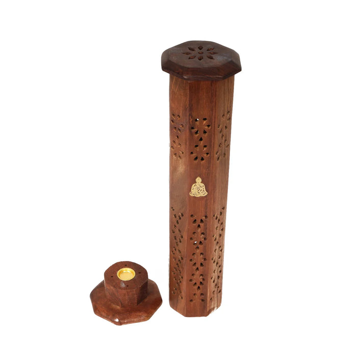 Agarbathi Stand - 12 x 3 Inches | Wooden Incense Holder/ Tower Shape Agarbatti Holder for Pooja