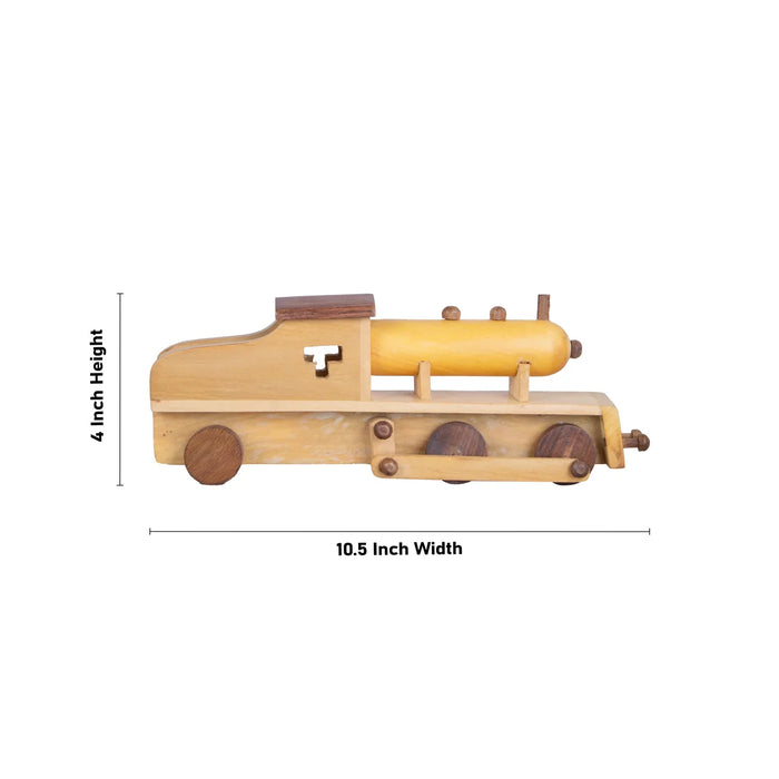 Steam Engine Wooden Toy - 4 x 10.5 Inches | Toy Train for Kids