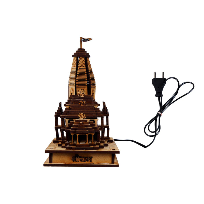 Ayodhya Ram Temple with LED - 6 x 5.5 Inches | Ayodhya Ram Mandir for Home Decor