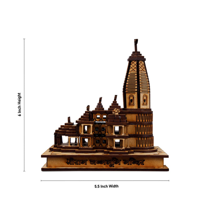 Ayodhya Ram Temple with LED - 6 x 5.5 Inches | Ayodhya Ram Mandir for Home Decor