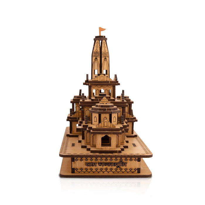 Ayodhya Ram Temple - 6 x 3.5 Inches | Wooden Mandir/ Ayodhya Ram Mandir for Home Decor