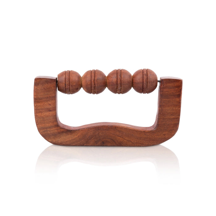 Hand Massager - 3 x 5.5 Inches | Wooden Body Massager/ D Shape With 4 Ball Acupressure Massager for Pain Relief