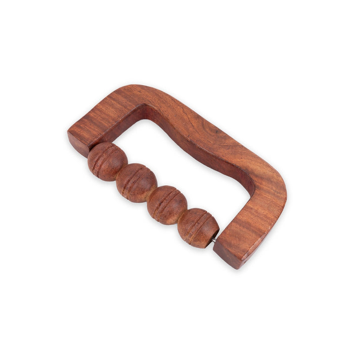 Hand Massager - 3 x 5.5 Inches | Wooden Body Massager/ D Shape With 4 Ball Acupressure Massager for Pain Relief