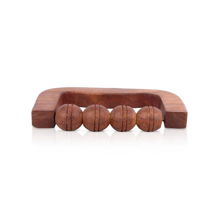 Hand Massager - 3 x 5.5 Inches | Wooden Body Massager/ D Shape With 4 Ball Acupressure Massager for Pain Relief
