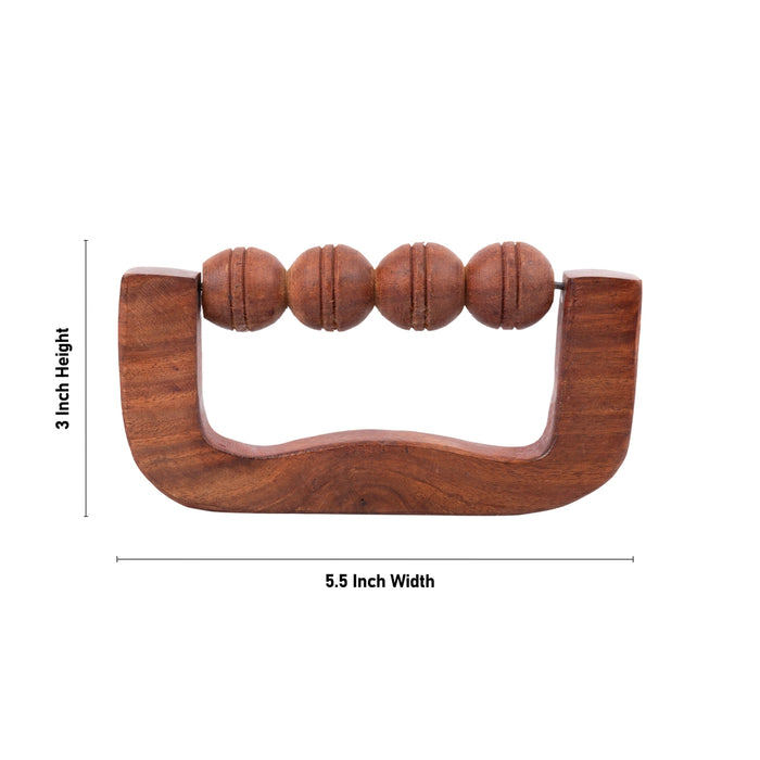 Hand Massager - 3 x 5.5 Inches | Wooden Body Massager/ D Shape With 4 Ball Acupressure Massager for Pain Relief