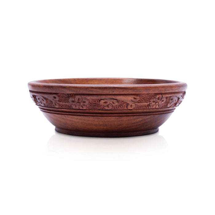 Wooden Bowl - 2 x 7 Inches | Serving Bowl/ Cup/ Salad Bowl/ Fruit Bowl for Home