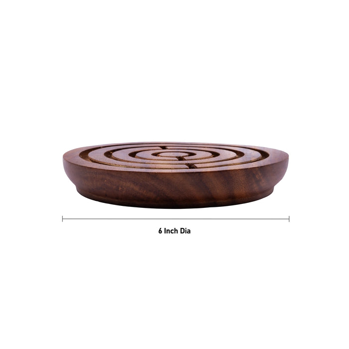 Game plate - 6 Inches | Round Wooden Maze Game/ Labyrinth Puzzle Toy/ Labyrinth Puzzle for Adults & Family Fun