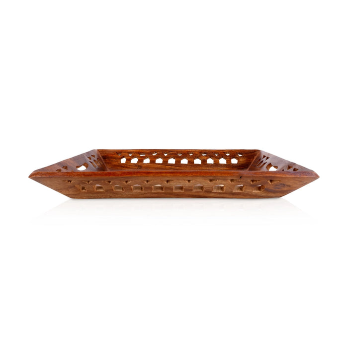 Fruit Tray - 1.5 x 12.5 Inches | Jali work Design Serving plate / Wooden Tray for Home