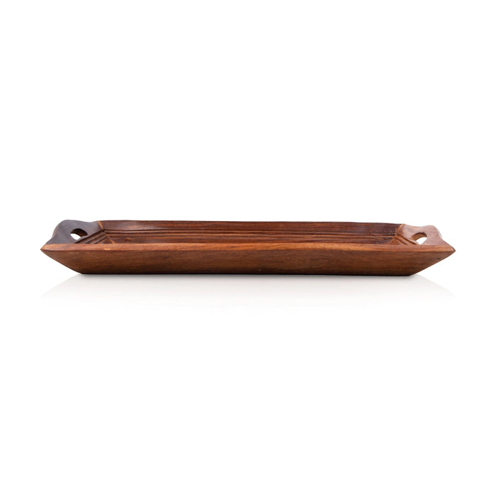 Wooden Tray With Handle - 1.5 x 14 x 6 Inches | Kitchen Tray/ Jali Design Serving Tray for Home