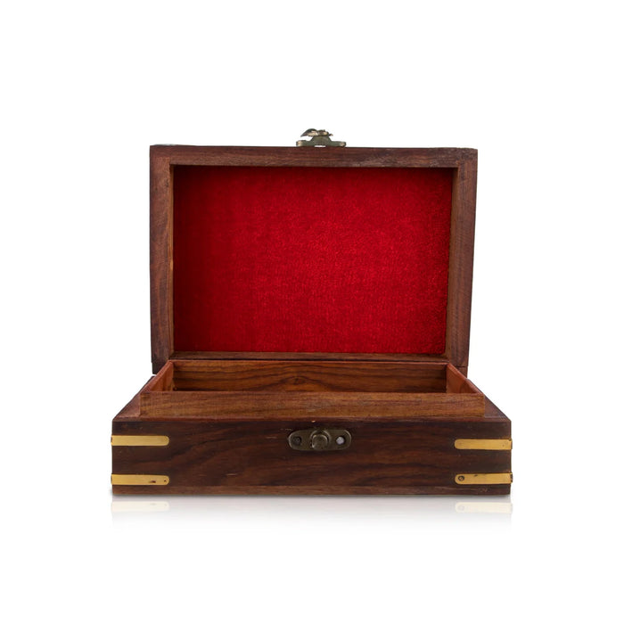 Jewellery Box - 2.5 x 7 x 5 Inches | Brass Design Jewellery Organizer/ Jewelry Box for Women