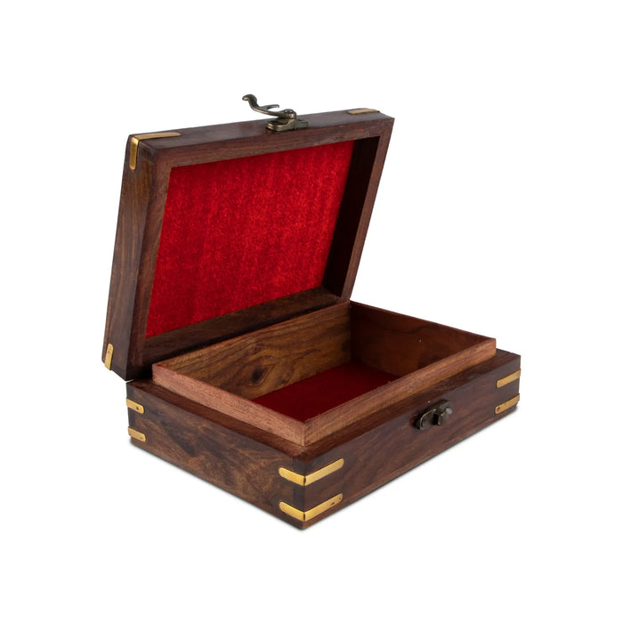 Jewellery Box - 2.5 x 7 x 5 Inches | Brass Design Jewellery Organizer/ Jewelry Box for Women
