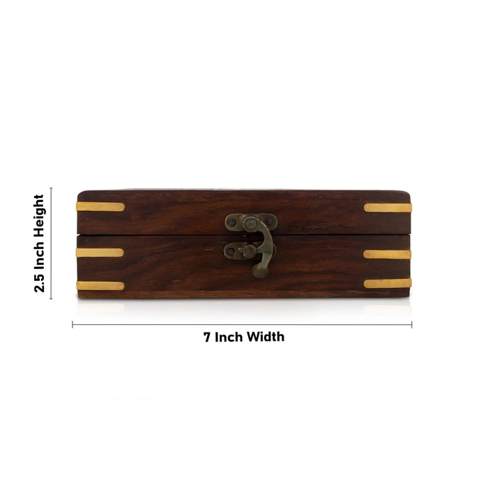 Jewellery Box - 2.5 x 7 x 5 Inches | Brass Design Jewellery Organizer/ Jewelry Box for Women