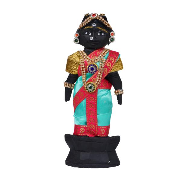 Wood Marapachi Bommai With Alankaram- 8 Inch | Giri Golu Doll/ Pair/ Gifts/ Navratri Bommai